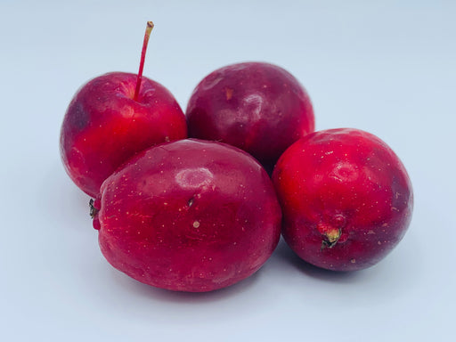 4x oval shaped, red crabapples
